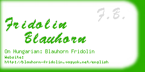fridolin blauhorn business card